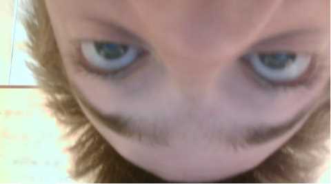 Oh, hello there. A very large picture of Josh's face upside down.